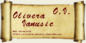 Olivera Vanušić vizit kartica